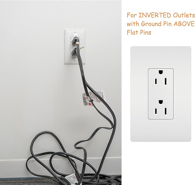 Sleek Socket No Shock Child Protector, Outlet & Plug Concealer for Inverted Outlets, Protective Cord Clips, 8-Foot Flat Extension Cord with Multiple Outlets, Baby Proofing from Chewing Dangerous Cords