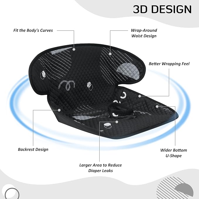 INFANZIA Dry Seat, Car Seat Protector Waterproof Carseat Liner Potty Training Toddlers, Baby and Infants, Piddle Pad for Carseats Strollers (Geometric Black, 2 Packs