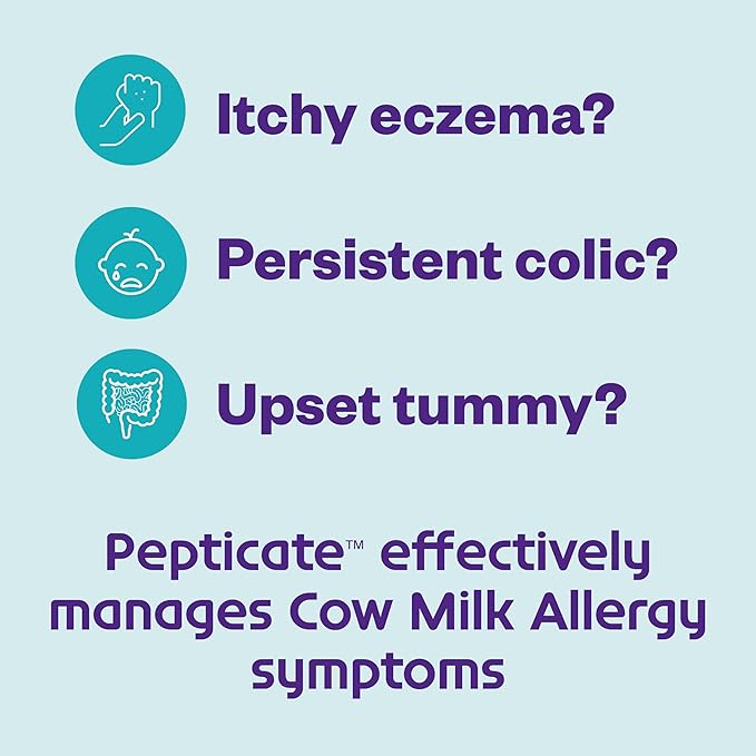 Pepticate Baby Formula, Hypoallergenic Powdered Infant Formula for Cow Milk Allergy, with Omega 3 DHA, ARA, Iron & Prebiotics, 13.2oz
