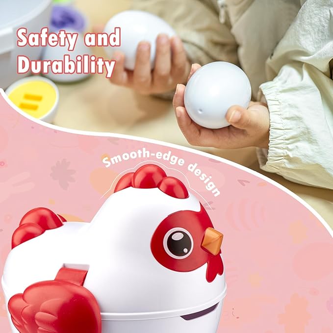 Easter Egg Matching Game for Toddlers - Educational Color & Shape Recognition Toy, 12-Piece Set | Easter Basket Stuffers for Kids