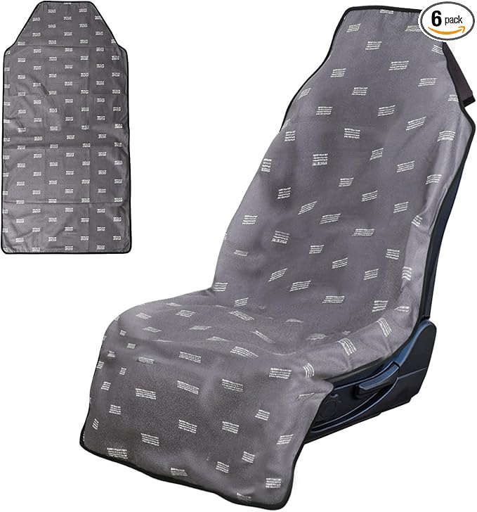 Booty Barrier - Highly Water-Resistant Washable Car Seat Cover for Post-Workout and Kids - Soft, Absorbent, Eco-Friendly Fabric Made from Recycled Water Bottles (Slate)