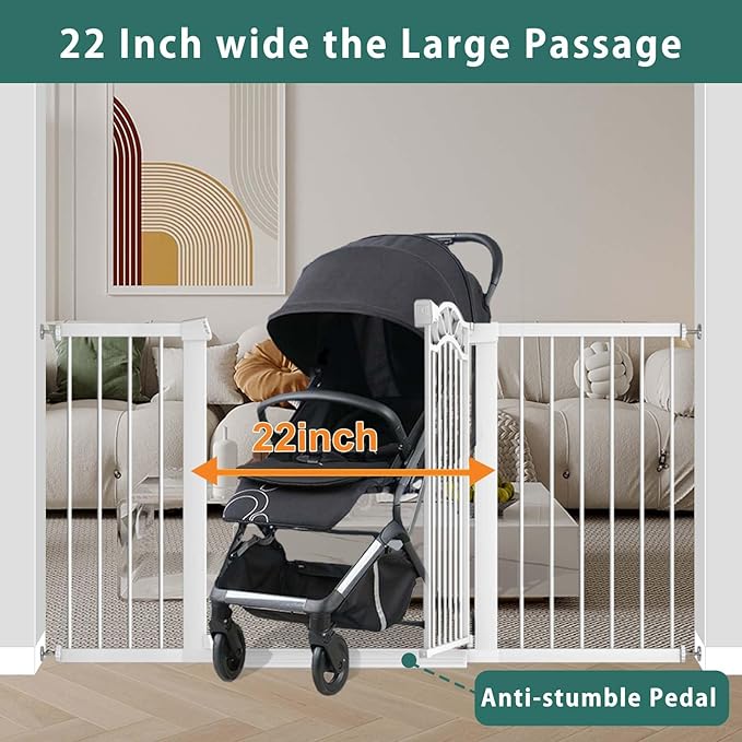 Fairy Baby 68.1"-70.8" Extra Wide Press Mounted Baby Gate Indoor for Kids Or Pets Walk Thru No Drill Long Dog Gates for The House Doorway Child Safety Gate