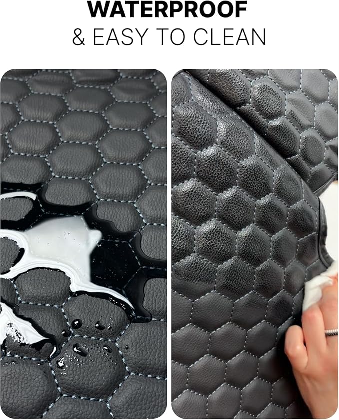 Owleys Car Seat Protector Set - Black, Waterproof & Non-Slip, Kick Mat & Back Seat Protection