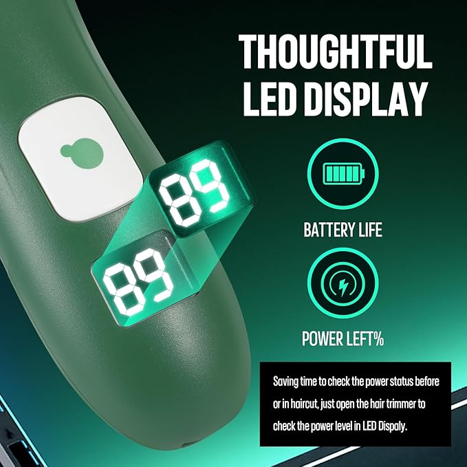 Baby Hair Clippers, Cordless Hair Clipper for Kids with LED Display, Baby Hair Cutting Kit with Skin-Safe Blade, Waterproof Hair Trimmer for Children/Toddler, Rechargeable& an Hour Quick Charger