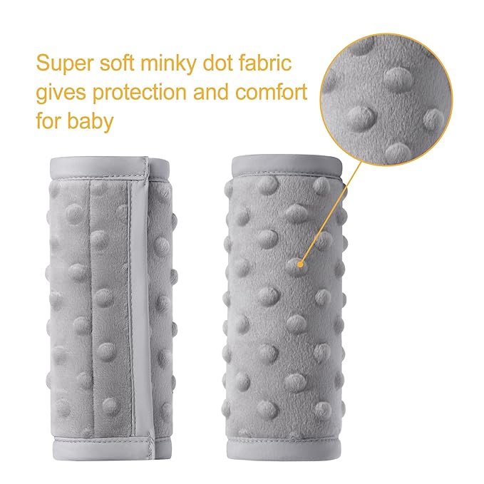 Pro Goleem Car Seat Strap Covers for Babies Soft Car Seat Strap Shoulder Pads for All Car Seats, Stroller, Pushcar, Gray