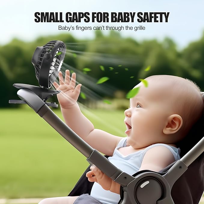 Portable Clip Fan Battery Operated,3 Speeds USB Rechargeable Mini Table Fan with Strong Airflow,360°Rotation Ultra Quiet Personal Desk Fan for Home Office Bedroom Dorm Stroller Camping(Black)