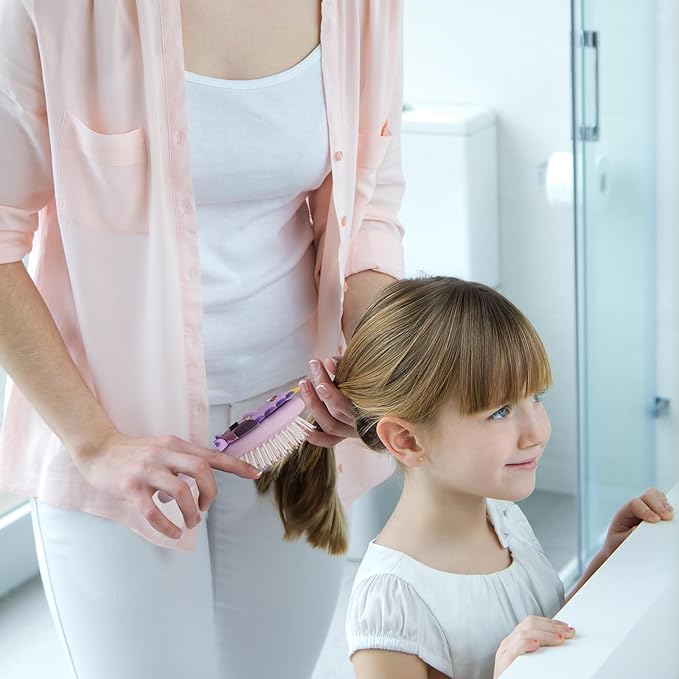 Toddler Detangler Brush - Mini Massage Brush for Kids with Air Cushion - For Thin Hair of Boys and Girls - Purple