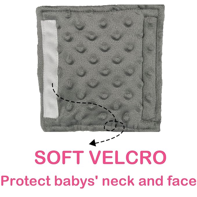 Baby Car Seat Neck Cover, Car Seat Strap Cover, Seat Belt Cushions Pads, Shoulder Strap Protectors, Reversible Pram Harness Covers in Minky, Baby Neck Pad Protector