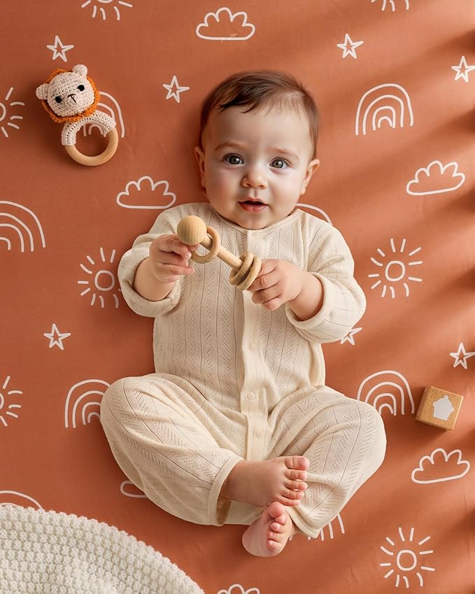 Yoofoss Baby Crib Sheets 2 Pack for Boys and Girls - 52x28 Fitted Crib Sheet Neutral Fits for Standard Crib and Toddler Mattress, Ultra Soft Breathable Microfiber Animal World