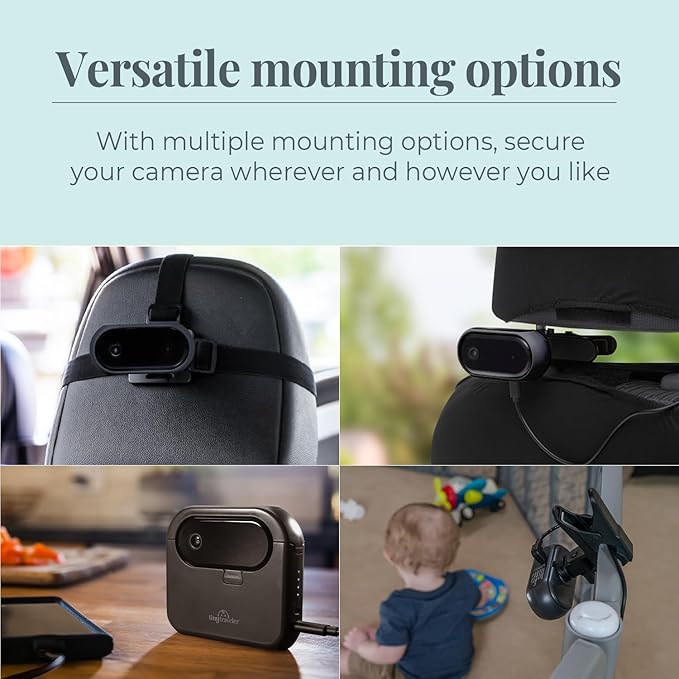 Tiny Traveler Baby Car Camera for 2 Kids, Touch Screen Baby Car Monitor with Power Bank, No WiFi Baby Camera for Car Home Travel, Rear-Facing Car Seat Monitor Night Vision Baby Reminder Alert - Black