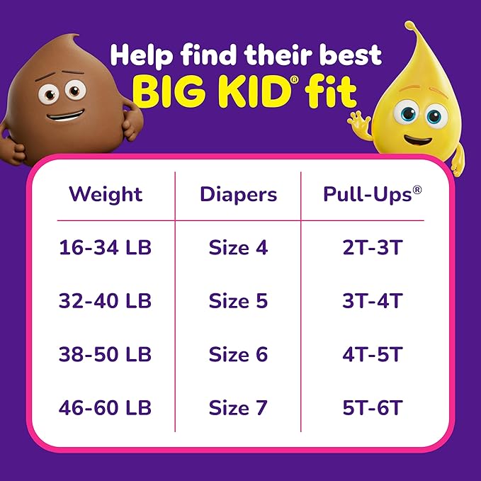 Pull-Ups Girls' Potty Training Pants, Size 4T-5T Training Underwear (38-50 lbs), 74 Count