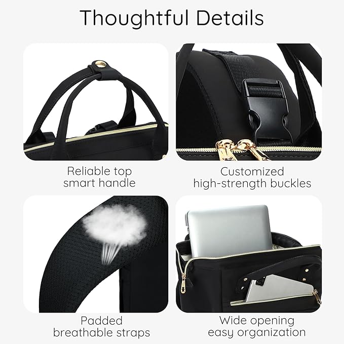 AIJIEKE Diaper Bag, Large Wide-Open Baby Diaper Backpack, Multi-functional Baby Travel Tote Bag, Diaper Bag with Changing Pad, Diaper Bags for Mom & Maternity (Black)