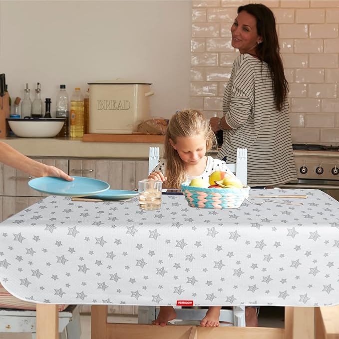 Splat Mat for Under High Chair Mat 2 Pack, Anti Slip Bottom Splat Splash Mess Floor Mat 42x46 Inch, Waterproof Portable Baby Highchair Mat for Art/Crafts/Playtime/Mealtime