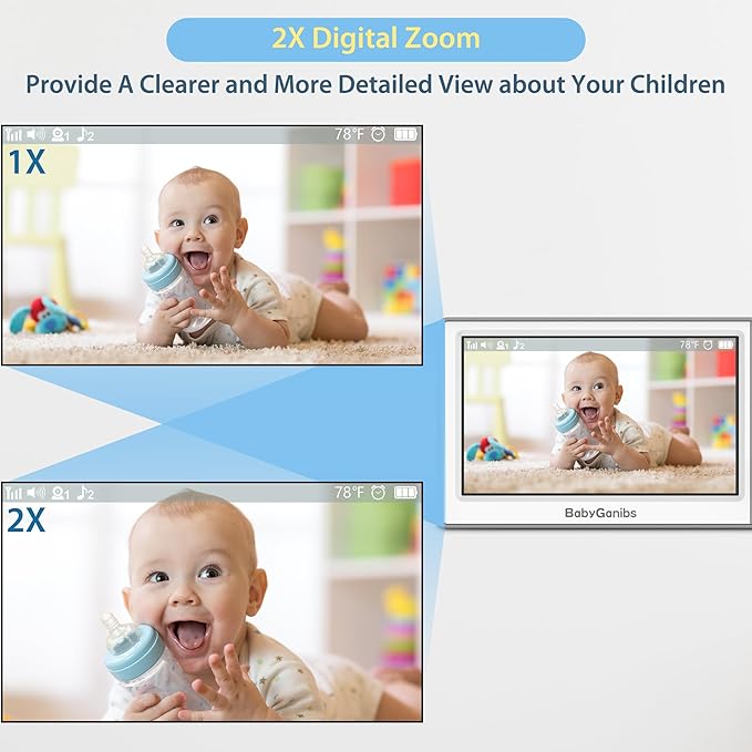 Baby Monitor with 3 Cameras Standby for 23-Hour Battery, Remote Control 4.3'' IPS Video Baby Monitor No WiFi Up to 1000ft Range, ECO, Night Vision, Temperature, 2-Way Talk, 8 Lullabies