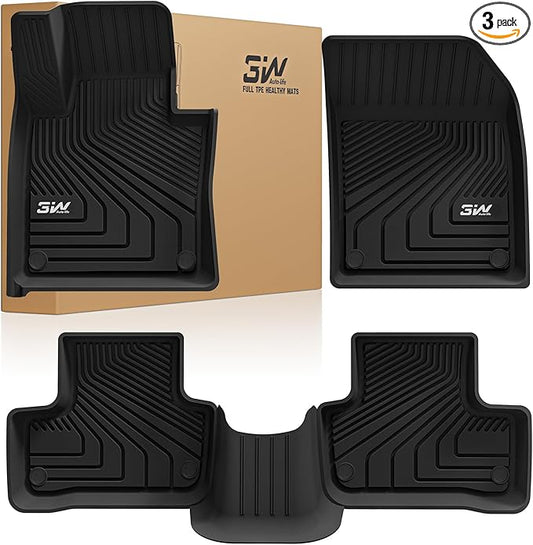 3W Floor Fit Volvo XC60 2018-2024 2025 2026 (Not for Hybrid or PHEV) TPE All-Weather Custom Fit T5 T6 Momentum Floor Liner for Volvo XC60 1st & 2nd Row Accessories Car Mats