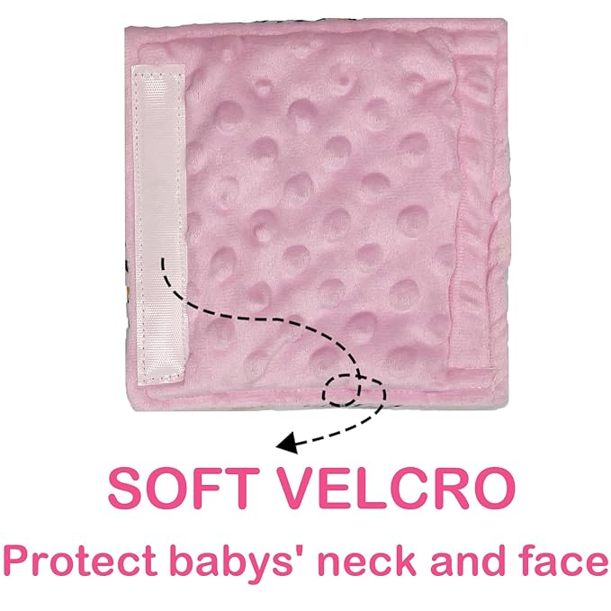 Baby Car Seat Neck Cover, Car Seat Strap Cover, Seat Belt Cushions Pads, Shoulder Strap Protectors, Reversible Pram Harness Covers in Minky, Baby Neck Pad Protector