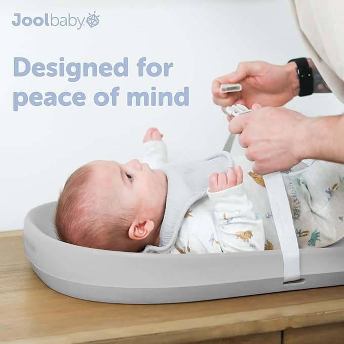 Jool Baby Waterproof Baby Changing Pad - Easy to Clean, Lightweight & Portable - Large Foam Cushion for Comfort (Gray)
