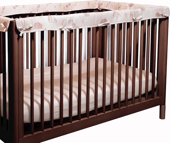 Stéphen House Ultra Soft Crib Rail Guard for Teething Double Thickness for Edge Protection for Top Rail 100% Cotton Lining Fits Standard Baby Cribs Easy to Clean Upgraded 4 Piece Set