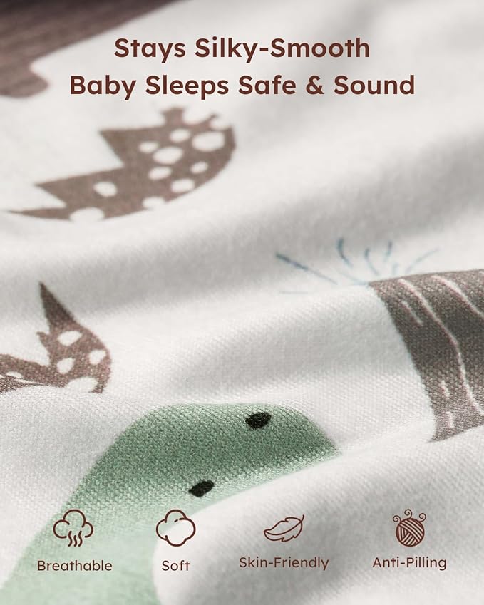 Yoofoss Baby Crib Sheets 2 Pack for Boys and Girls - 52x28 Fitted Crib Sheet Neutral Fits for Standard Crib and Toddler Mattress, Ultra Soft Breathable Microfiber Dark Blue Dinosaurs