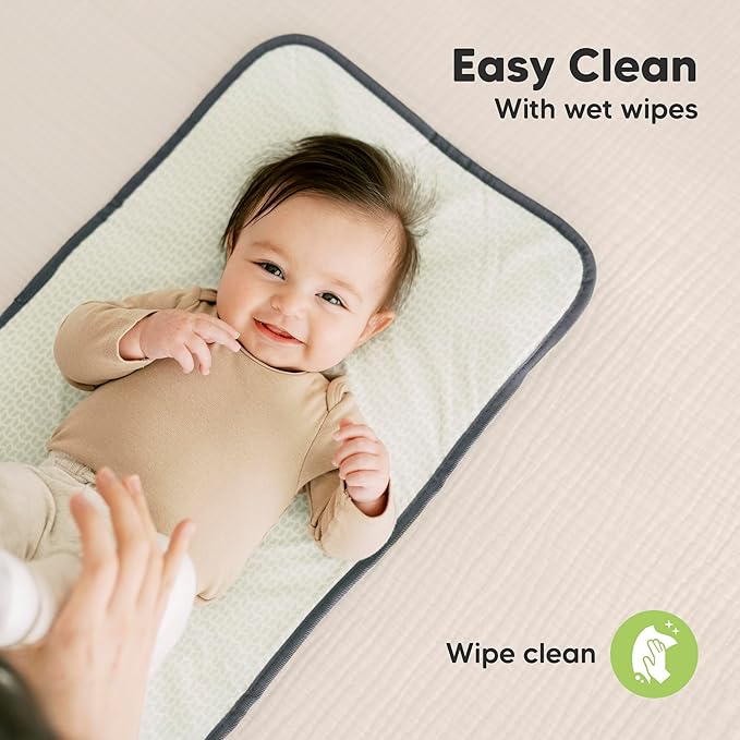 KeaBabies Portable Diaper Changing Pad, Easy Wipe Clean - Foldable Waterproof Baby Changing Mat for Diaper Bag, Compact, Lightweight, 25x13 Newborn, Infant, Baby Changer Travel Essential (Woods)