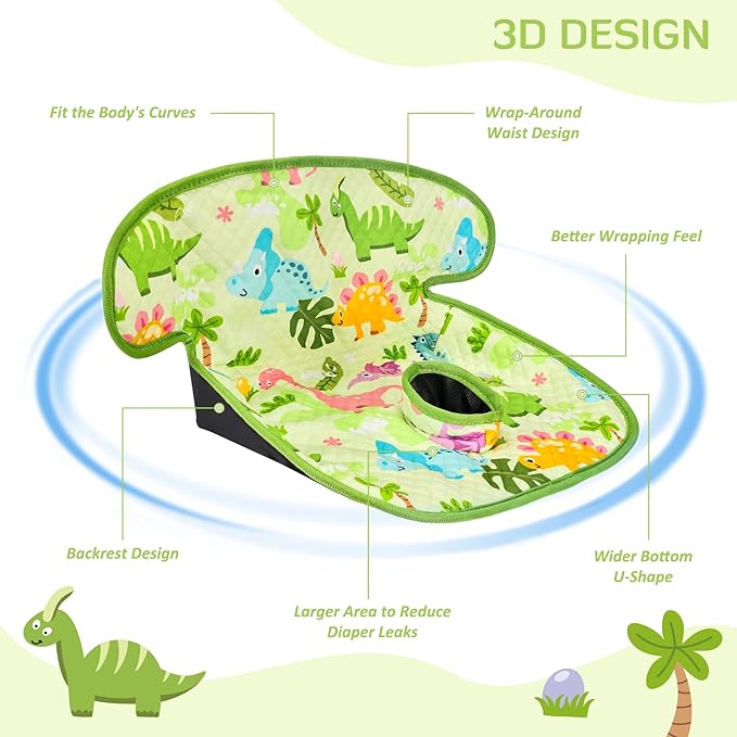 INFANZIA Dry Seat,Car Seat Protector Waterproof Carseat Liner Potty Training Toddlers, Baby and Infants, Piddle Pad for Carseats Strollers (Green, 2 Packs