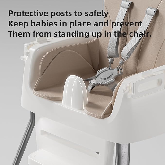 Portable Baby Highchair for Months Infants and Toddlers with 5 Point Harness Convertible Comfortable Seat for Cozy Eating Table Sit Up High Chair and Seats for Sitting Up Back Booster Feeding Chairs