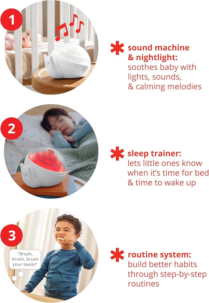 Skip Hop Baby & Kids Sound, Sleep, and Routine Training Machine, Child’s Night Light, Alarm Clock, Toddler Routine Trainer, White Noise, Voice Prompts