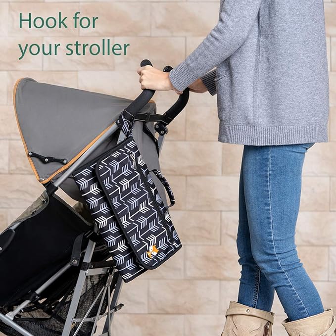 Baby Changing Pad by Lil Fox. Portable Changing Pad for Baby Diaper Bag or Changing Table Pad. One-Hand Diaper Change Pad. Baby Shower Gifts, Newborn Baby Essentials, Unisex Baby Stuff