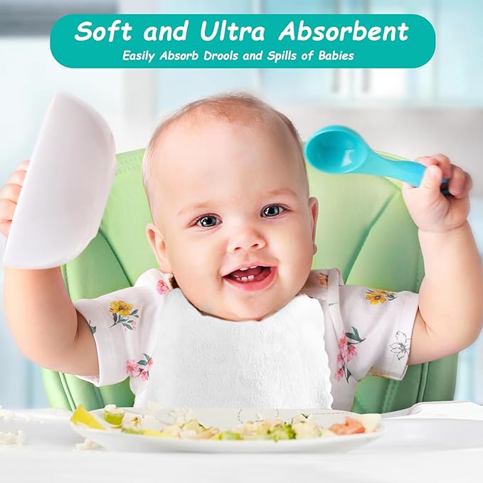 HOMEXCEL Baby Washcloths 12 Pack-Microfiber Coral Fleece Baby Bath Face Towel 7 x 9 Inch Extra Absorbent Soft Burp Cloth and Wash Cloths for Newborn-Infants and Toddlers,White