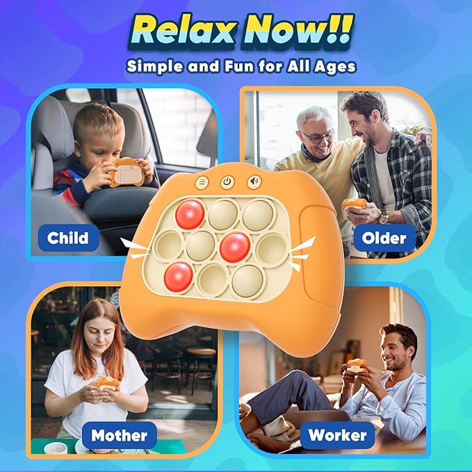Handheld Game for Kids 6-12 with Lights and Sounds, Sensory Fidget Toys for Kids 8-12, Birthday Gifts for 6 7 8 9 Year Old Girls & Boys & Teens -Orange