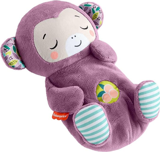 Fisher-Price Baby Toy Soothe ‘n Snuggle Purple Monkey Plush Portable Sound Machine with Breathing Motion & Lights for Newborns Ages 0+ Months