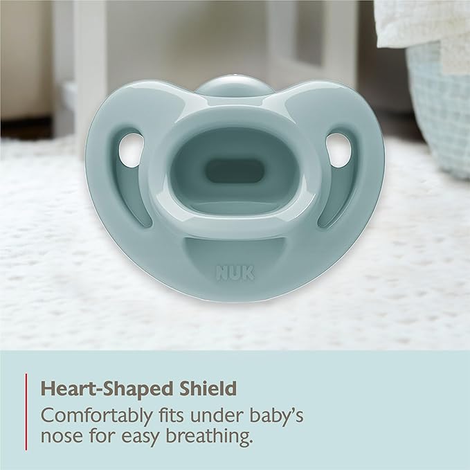 NUK Timeless Comfy Pacifier | 100% Silicone, One-Piece Design | BPA-Free, Gentle on Baby’s Skin | 5-Pack, for 0-6M