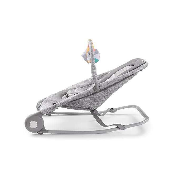 Summer Infant 2-in-1 Bouncer & Rocker Duo (Light Gray Tweed) Convenient and Portable Rocker and Bouncer for Babies Includes Soft Toys and Soothing Vibrations