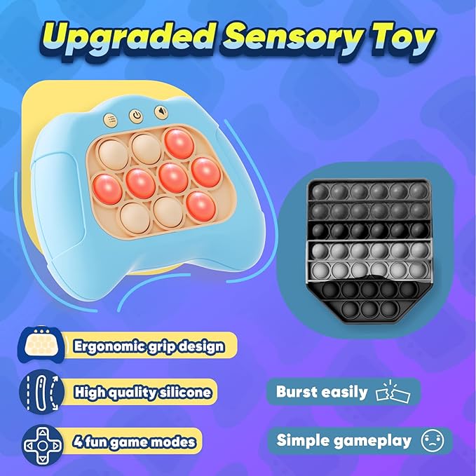 Handheld Game for Kids 6-12, Sensory Fidget Toys for Kids 8-12, Birthday Gifts for 6 7 8 9 Year Old Boys & Girls & Teens-Blue