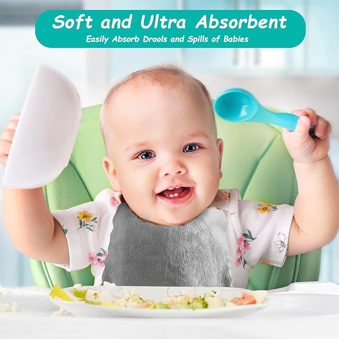 HOMEXCEL Baby Washcloths 12 Pack-Microfiber Coral Fleece Baby Bath Face Towel 7 x 9 Inch Extra Absorbent Soft Burp Cloth and Wash Cloths for Newborn-Infants and Toddlers-Gentle On Sensitive Skin,Grey