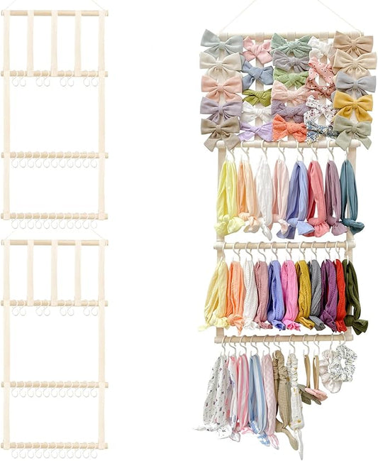 POVETIRE Headband Holder Hair Bows Organizer for Girls, Baby Headbands Hair Accessories Organizer Storage Wall Hanging Decor for Toddler Girls Room