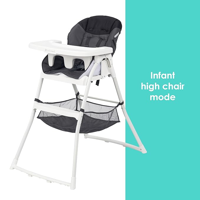Baby Trend Flat Fold High Chair, Stellar Black