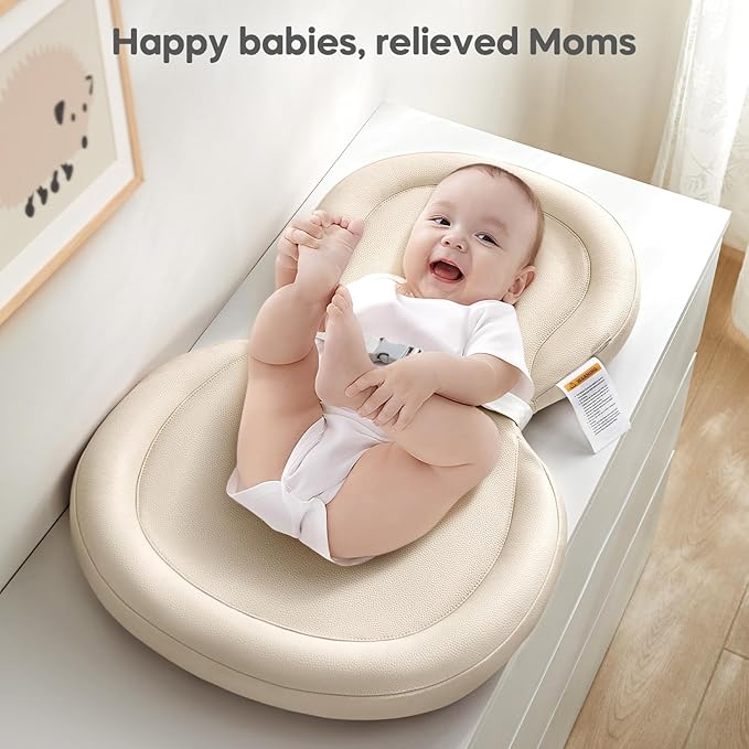 Mamatepe Baby Changing Pad, Soft, Foldable Leather Diaper Changing Pad, Contoured Changing Table Pads for Dresser, Waterproof & Non-Slip Wipeable, 30"X19", Yellow