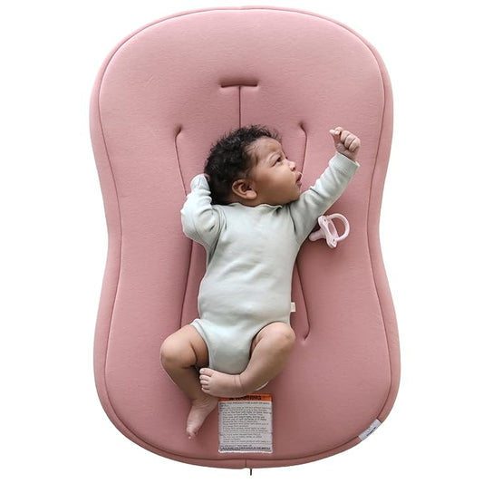 Snuggle Me® Baby Lounger Curve (0-6 Months) - Premium Organic Cotton with Foam Core, Machine-Washable Cover, Buttery-Soft & Breathable Infant Lounger with Travel Bag (30 in x 20 in x 1.9 in) - Gumdrop