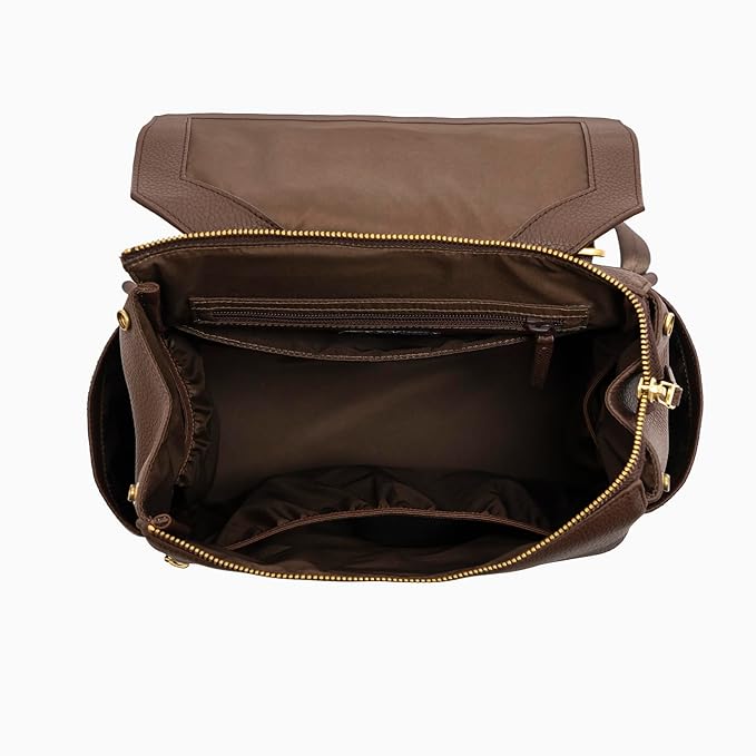 Freshly Picked Mini Classic II Diaper Bag Backpack, Wipeable Vegan Leather With Changing Pad, Convertible (Espresso V2)
