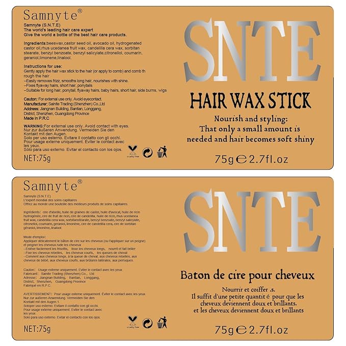 Slick Back Hair Brush Hair Wax Stick Set, Hair Bun Accessories, Smoothing Flyaways Baby Hairs Edges, Sleek Ponytails Updos for Women, Kids & Teen Girls
