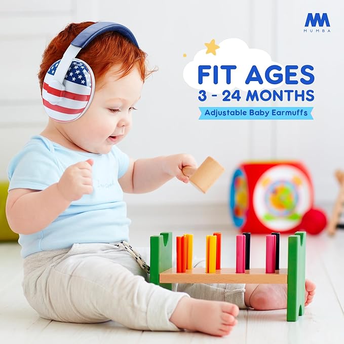 Mumba Baby Ear Protection Noise Cancelling HeadPhones for Babies and Toddlers Baby Earmuffs - Ages 3-24+ Months