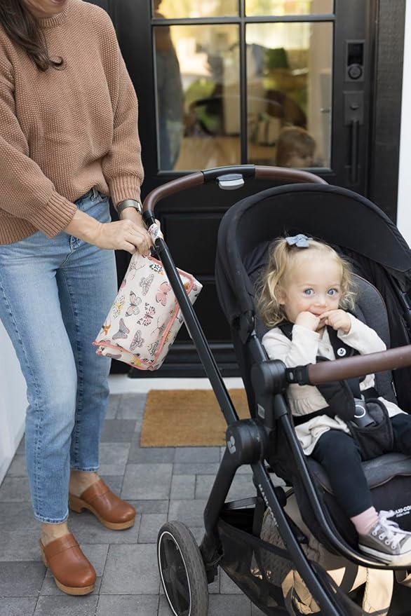 Tiny Twinkle Portable Diaper Changing Pad – Foldable, Waterproof & Compact Travel Changing Mat with Storage | Smart Wipes Pocket for On-The-Go Parents(Flutter)