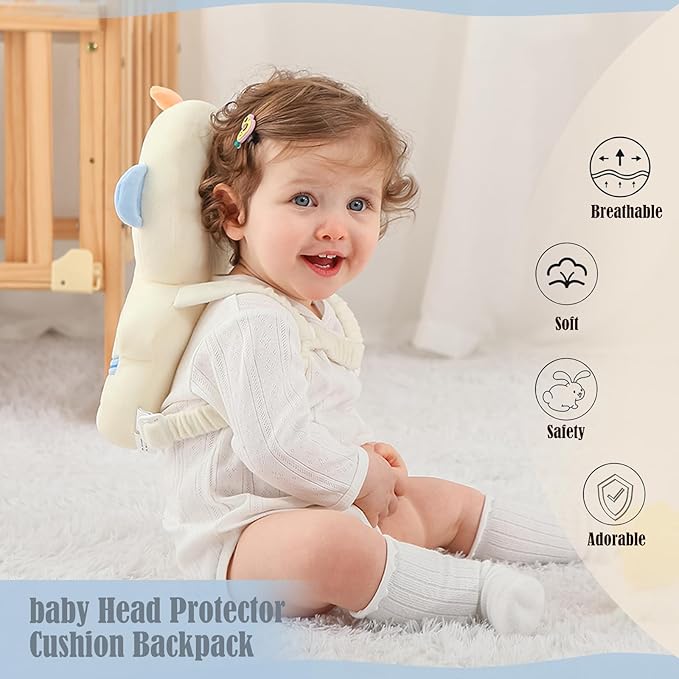 Baby Head Protector Backpack -Soft & Lightweight Pads - Prevents Bebes Backward Fall Astronauts Plush Stuffed