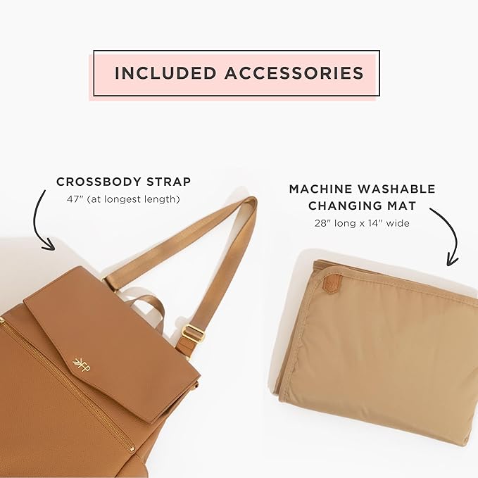 Freshly Picked Classic II Diaper Bag Backpack, Wipeable Vegan Leather With Changing Pad (Emerald V2)