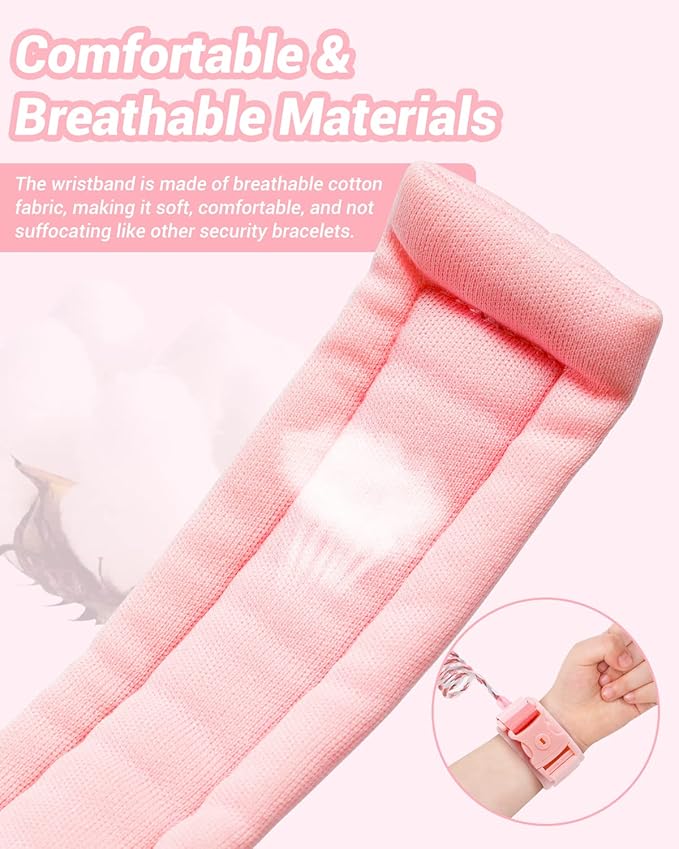 Anti Lost Wrist Link, 2 Pack Toddler Safety Leash with Key Lock, Reflective Child Walking Harness - Dual 8.2ft Length Pink & Blue Kids Leash for Supermarket Mall Airport Amusement Park Zoo