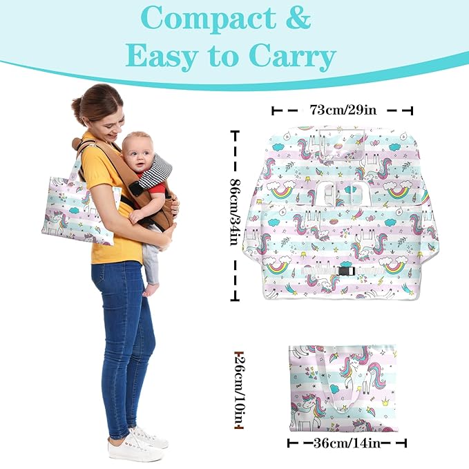 Shopping Cart Cover for Baby Girl Boy 2-in-1 High Chair Water Resistant High Chair Cover w/Phone Pouch Pocket Gender Neutral Cart Cover for Babies Padded Grocery Cart Cover for Baby