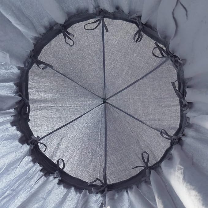 MAMERIA Kids Bed Canopy with Frills Cotton Hanging Tent Curtain Net for Reading Nook Hideaway Bedding Play Room Decor(Blue)