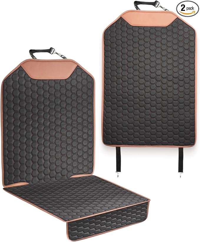 Owleys Set Car Seat Protector & Seat Back Protector Hexy One - Kick Mat Back Seat Protector Hexy - Waterproof & Non-Slip Car Seat Protector