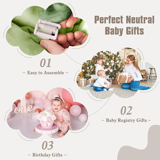 5-in-1 Plush Baby Play Gym, Baby Play Mats, Convertible Baby Gym with Pillow, Tummy time mat, 6 Sensory Toys, Baby Activity Center from Newborn to Toddler, Pet Bed, Cat & Dog Bed, Ball Pit, Green